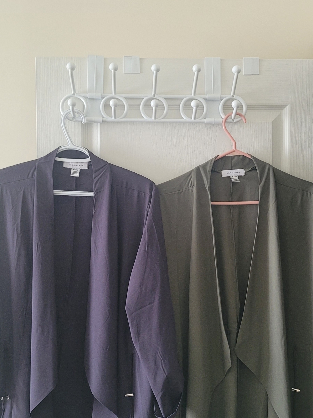 Madewell Draped Open-Front Blazer Jacket — Deep Purple and Olive